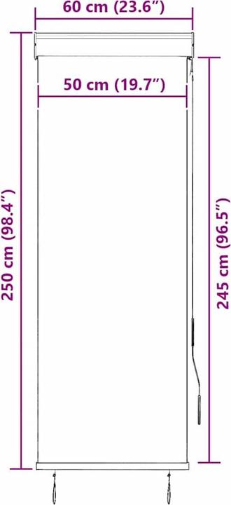 Actual product image vidaXL Exterior blind (60 x 250 cm)