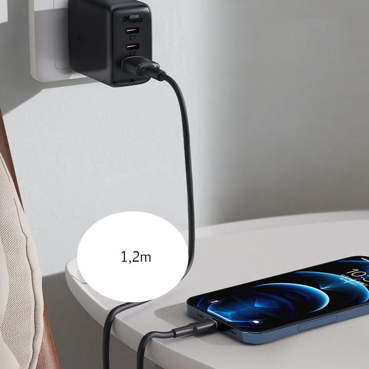 Actual product image Acefast MFI USB cable - lightning 1.2 m, 2.4 A white (C2-02 white) (1.20 m, USB 2.0)