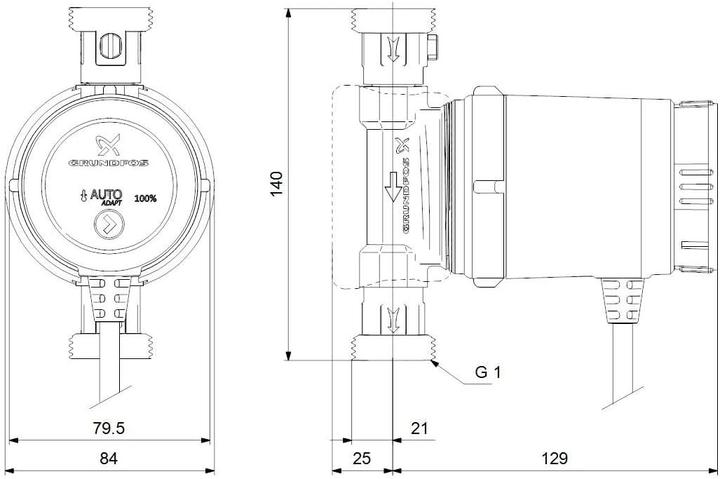 Actual product image Grundfos Circulation pump UP 20-14 BXA PM (97916749)