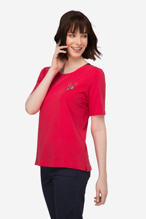 Actual product image Laurasøn Stripe Insert Short Sleeve Boat Neck Tee (XL)