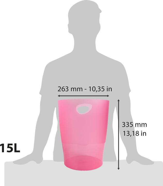 Image du produit Exacompta Ecobin framboise translucide (15 l)