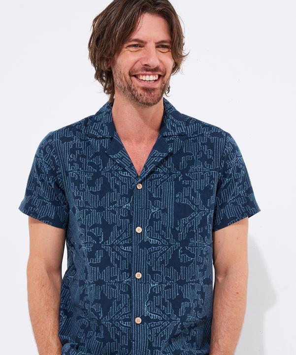 Actual product image Joe Browns Embroidered Linen Revere Collar Shirt (S)