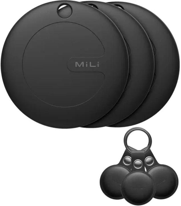 Immagine prodotto Mili 3x lokalizator MiTag DUO czarny + etui na Android i iOS (Android, iOS)