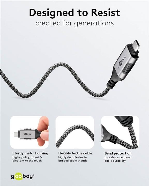 Produktbild Goobay Ethernet-Kabel USB-C 3.1 auf RJ45, Slim, 3 m (USB-C 3.1 Gen 1, RJ45 (1x))