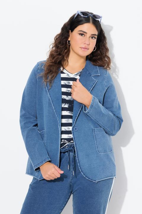 Produktbild Ulla Popken Sweatblazer, Jeansoptik, Reverskragen, Langarm (42, 44)