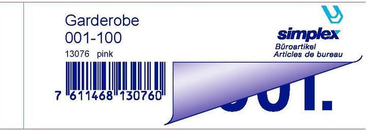 Produktbild Simplex Garderobenblöcke (100x)