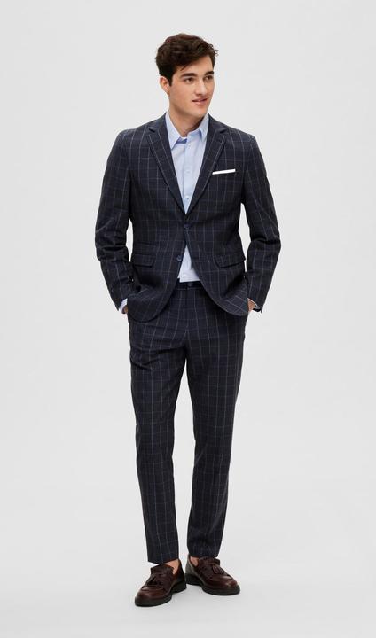 Actual product image Selected Checked Linen Blazer (44)