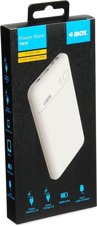Produktbild iBox Power Bank PB10 10000mAh (10000 mAh, 20 W, 37 Wh)