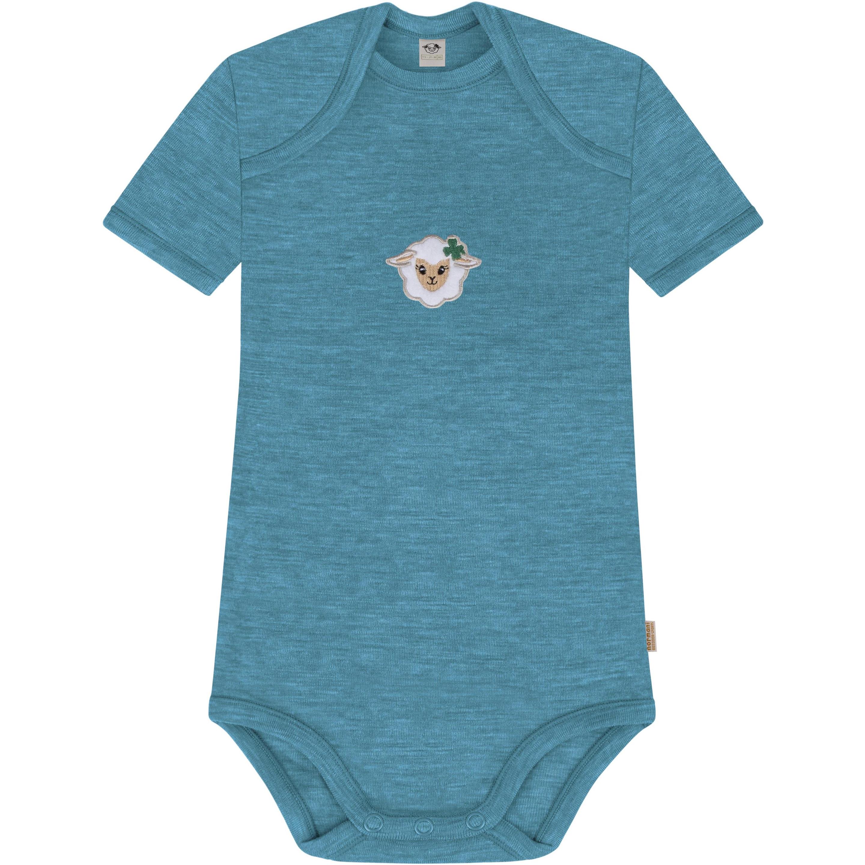 Normani, Herren, Body, Baby Merino Body Kurzarm „Tauranga" - 9301, Blau, (80)