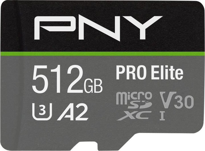 PNY Pro Elite (512 GB, microSDXC, U3, UHS-I)