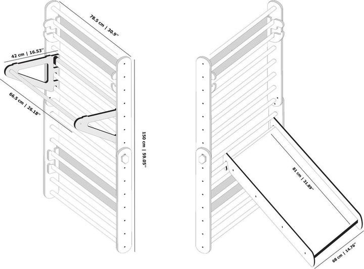 Actual product image Duck Woodworks Climbing triangle wall set