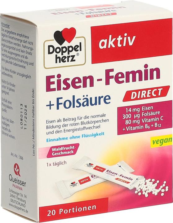 Actual product image Queisser Pharma Doppelherz Eisen Femin Dir (20 pcs., Granulate)