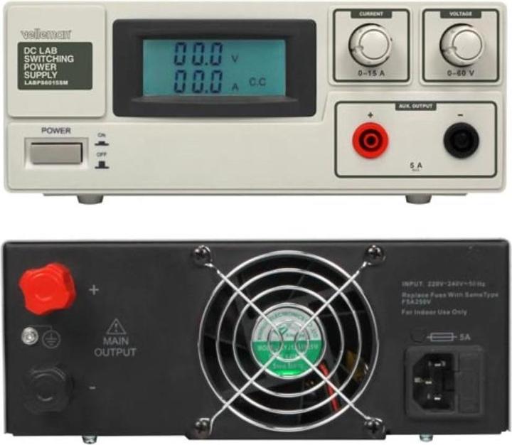 Produktbild Velleman DC-LABORNETZGER?T 0-60 VDC / 0-15 A MAX. MIT LCD-DISPLAY - SCHALTNETZTEIL