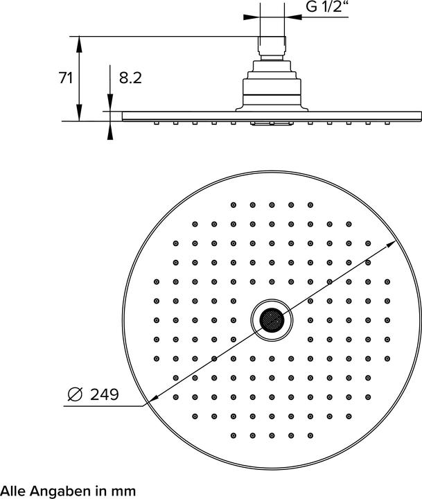 Actual product image Chris Bergen Overhead shower SET (2 Beam types, 8.50 l/min)