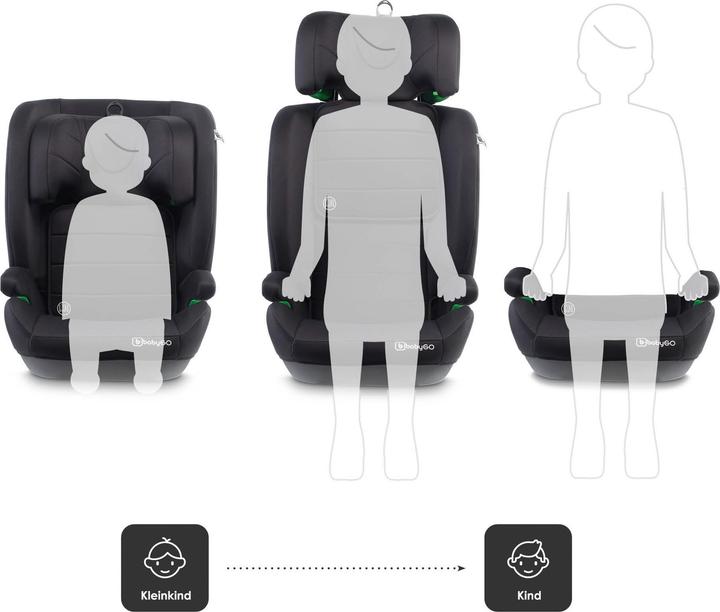 Produktbild BabyGo Safechild 2, schwarz (Kindersitzerhöhung, ECE R129/i-Size Norm)