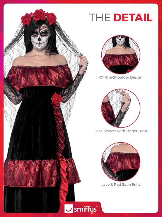 Actual product image Smiffys Day of the Dead Bride Costume (XL)