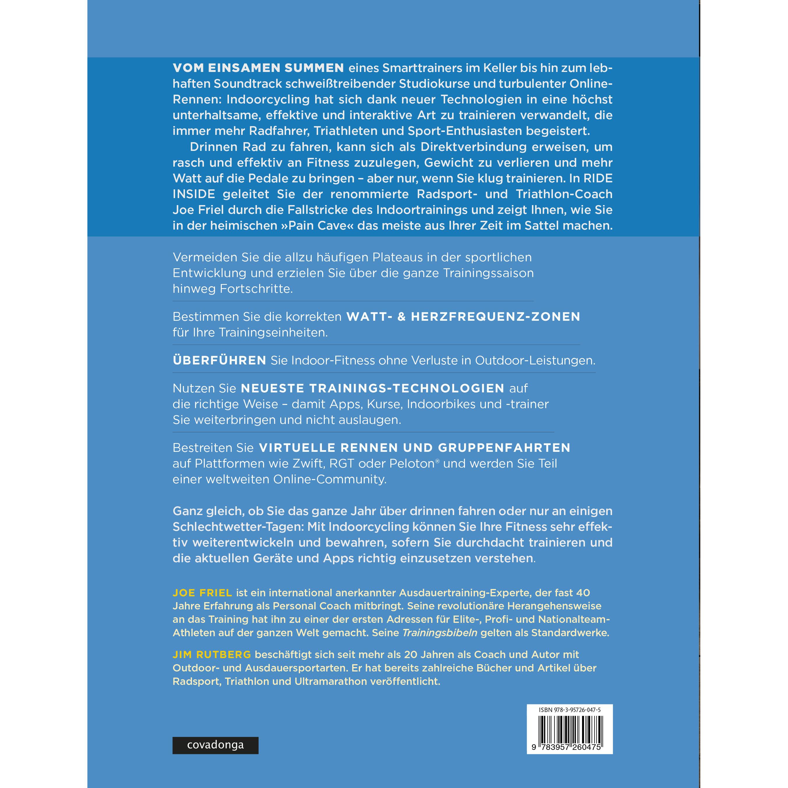 Thumbnail - Ride Inside: Trainingshandbuch Indoorcycling, Ratgeber von Joe Friel, Jim Rutberg