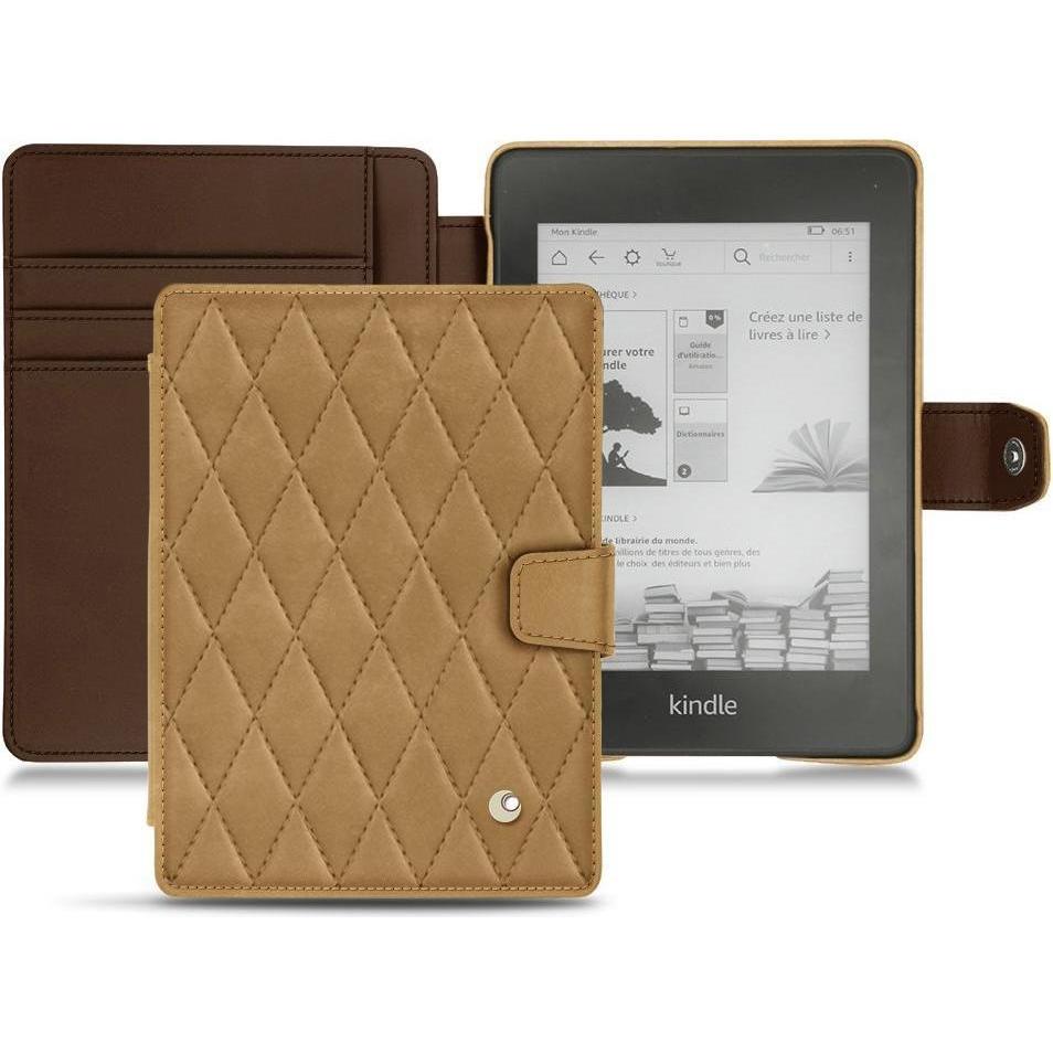 Noreve Lederschutzhülle Wallet (Kindle Paperwhite 2018), eReader Zubehör, Braun
