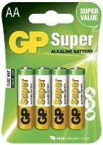 Image du produit GP Batteries 1x4 GP Super Alkaline 1,5V AA Mignon LR06 Nouveau 03015AETA-B4 (4 pcs, AA)