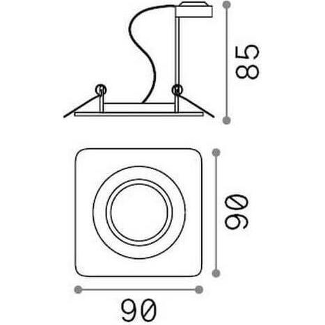 Thumbnail - Ideal lux, Wandleuchte + Deckenleuchte, LOUNGE Einbauleuchte GU10 dimmbar Weiss 138978 (GU10)