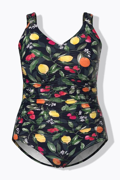 Actual product image Ulla Popken Fruit Print Ruched Swimsuit (52)
