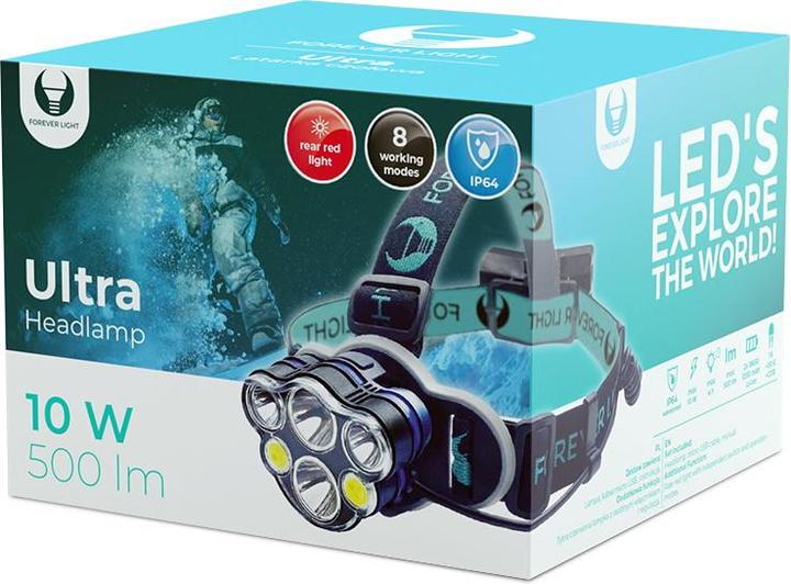 Forever Lampe frontale LED Ultra T6 2x 10W + XP-E 2x 3W 500lm 2x 18650 1200mAh Li-Ion Light (500 lm)