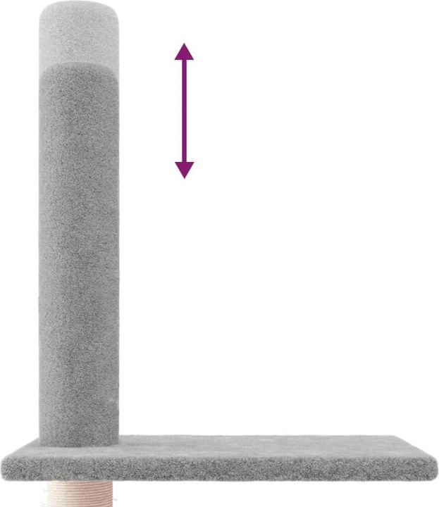 Actual product image VidaXL Kratzbaum Deckenhoch Hellgrau 250,5-276,5cm Katzenbaum Katzenkratzbaum (276.50 cm, Light grey)