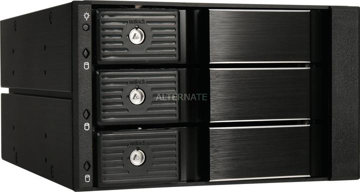 Produktbild Silverstone SST-FS303-12G - 3 Bay Aluminium Trayless Hot Swap Mobile Rack Backplane with Fan and Loc (3.5")