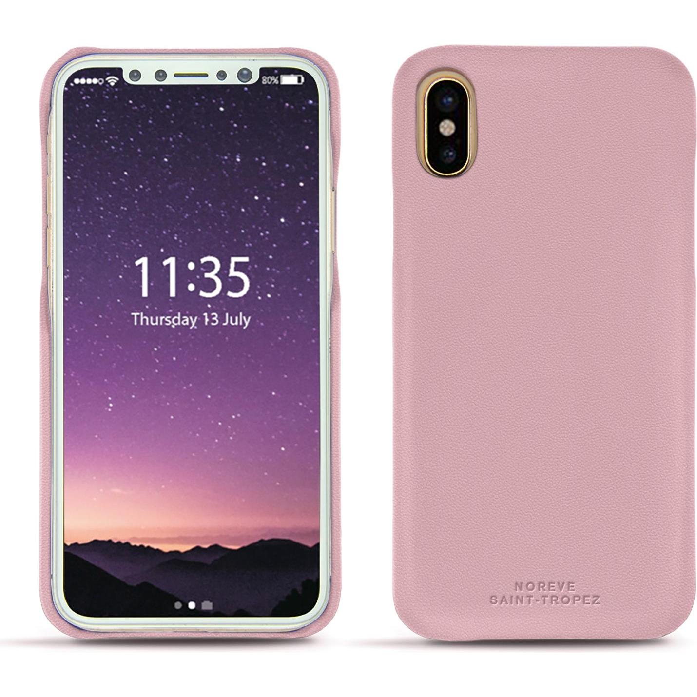 Noreve Lederschutzhülle (Apple iPhone X), Smartphone Hülle, Rosa