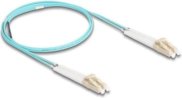 Produktbild Delock LWL Kabel LC-D > LC-D Multimode OM3 winkelbar 1,0m (S/UTP, CAT8.2, 1 m)