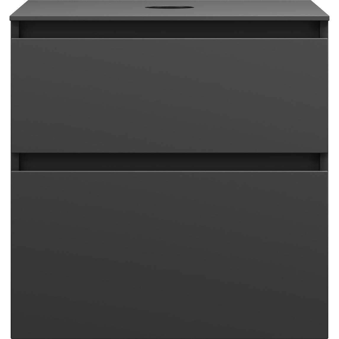 burgbad, Waschbeckenunterschrank, Lin20 Waschtischunterschrank inklusive Konsolenplatte, 2 Auszüge, Tiefe 552, 602x552x6...