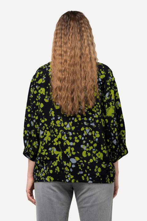 Produktbild Ulla Popken Bluse, Punkte, A-Linie, Rundhals, Langarm (58)
