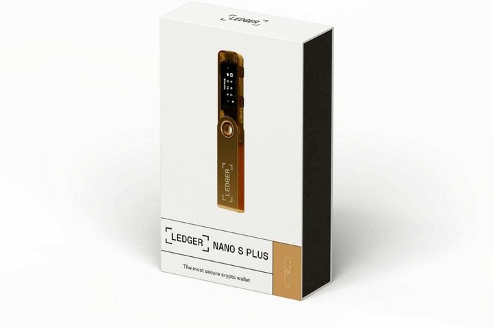 Actual product image Ledger Nano S Plus - Gold (Ethereum Classic, Bitcoin, Dash, Dogecoin, Litecoin, Others)