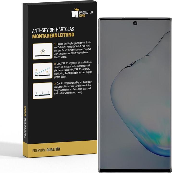 Actual product image Protectorking 1x real tempered 9H armoured glass privacy shield (1 pcs., Samsung Galaxy Note 10)