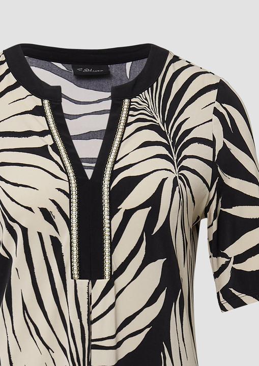 Produktbild S.Oliver Kleid Relaxed-Fit-Kleid mit Tunikaausschnitt und Zierborte (48)