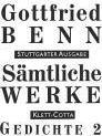 Produktbild Sämtliche Werke - Stuttgarter Ausgabe / Gedichte 2 (Deutsch, Gottfried Benn, 1986)