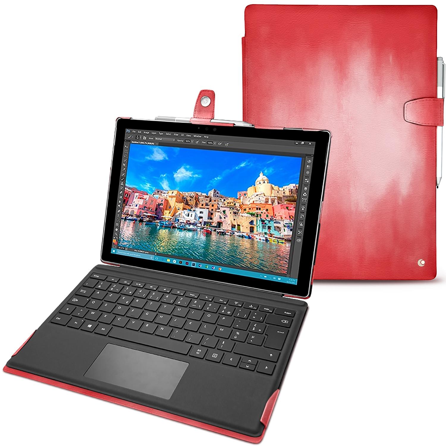 Noreve Lederschutzhülle (Microsoft Surface Pro 4), Tablet Hülle, Rosa