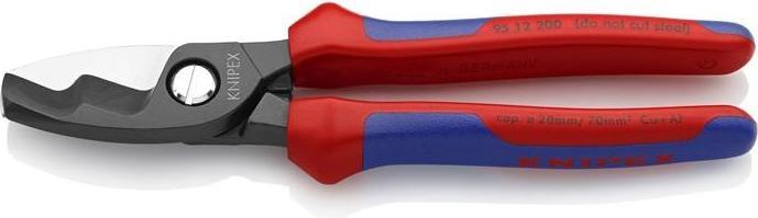 Actual product image Knipex Cable shears L.200mm burnished Handles 2-components / multi-component sheaths (200 mm)