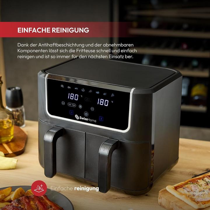 Produktbild bico Dunkler Heissluftfritteuse mit 8 Funktionen, Touchscreen und Antihaftbeschichtung