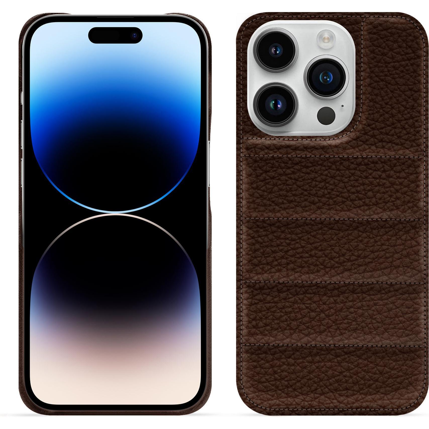 Thumbnail - Noreve Lederschutzhülle (Apple iPhone 15 Pro), Smartphone Hülle, Braun
