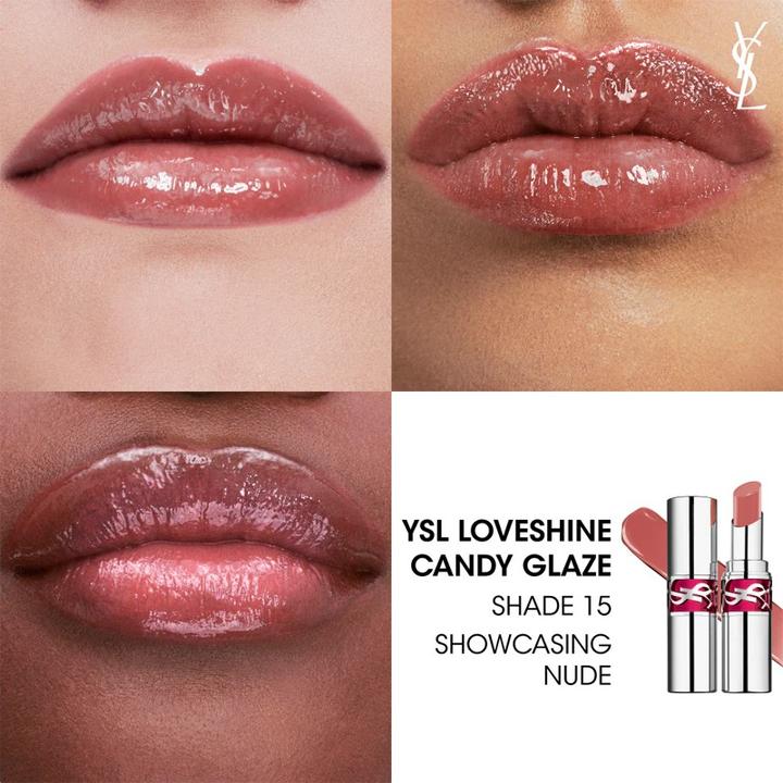 Actual product image Yves Saint Laurent Rouge Volupte Candy Glaze Lipgloss 15 (15 Showcasing Nude)