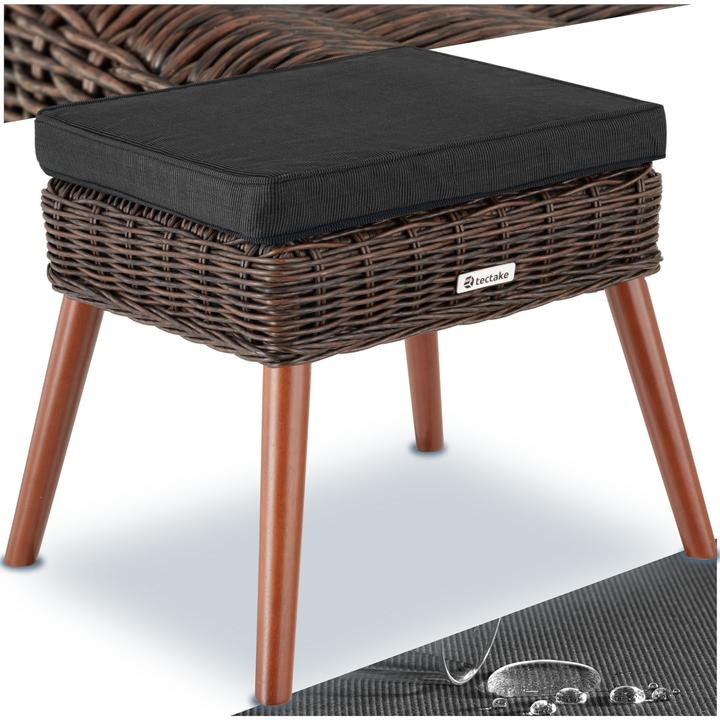 Produktbild tectake Rattan Fussbank Vibo 150kg