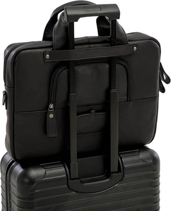 Actual product image New Looxs Laptop bag Luko 7.5L - 42 x 6 x 30 cm - Made from luxury leather - Black (17 l, Luggage carrier bag)