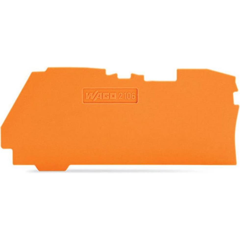 25x Wago 2106-1292 Abschluss Zwischenplatte 100 St. (Anschlussleiste), Elektronikzubehör + Gehäuse, Orange