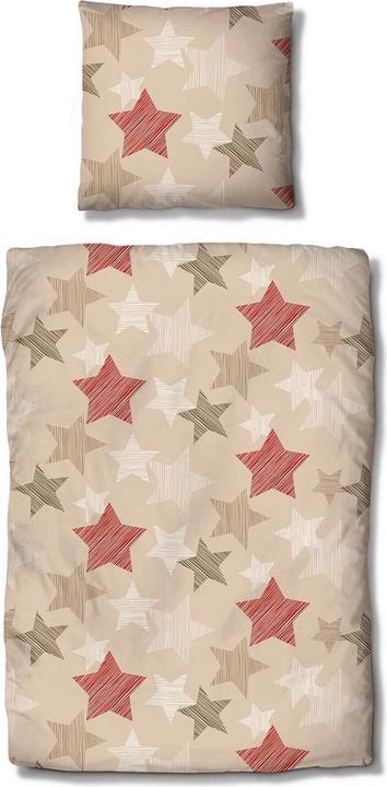 Image du produit Traumschlaf Sterne beige (Set de linge de lit, 135x200 cm + 80x80 cm)