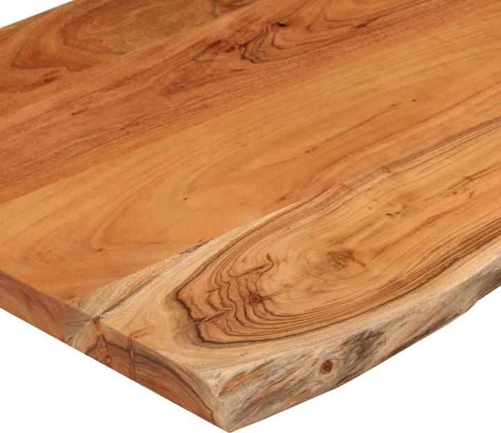 Immagine prodotto vidaXL Piano del tavolo rettangolare con bordo ad albero Piano del mobile in legno massiccio di acacia (80 x 40 x 2,5 cm)