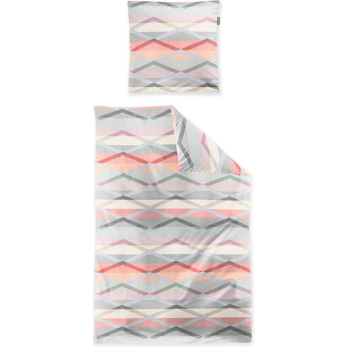 Irisette, Bettwäsche, Mako-Satin Bettwäsche Wave 8610 rot (Bettwäsche Set, 135x200 cm + 80x80 cm)