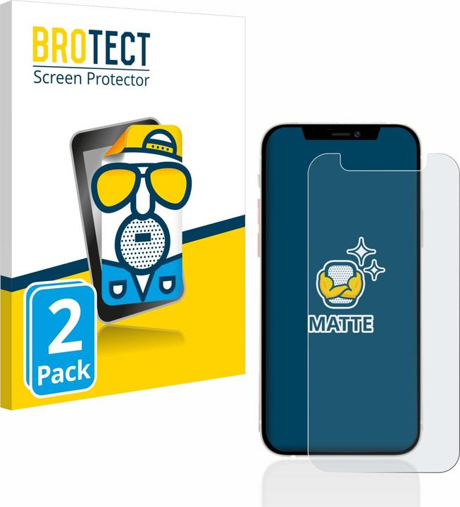 BROTECT Entspiegelungs-Schutzfolie Displayschutz Matt (2 Stk., Apple iPhone 12 mini)