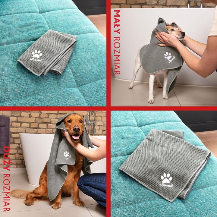 Produktbild Vileda Pet Pro Microfaser-Handtuch M (grau, Gr??e M, 45 x 70cm) (Katze, Hund)