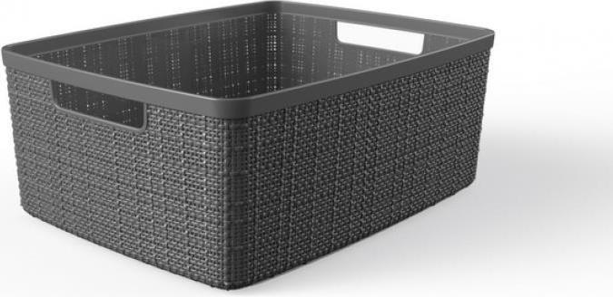 Immagine prodotto Curver Cestino in juta Juliet in plastica riciclata al 100%, rettangolare, 12 l, grigio scuro, M (12 l)